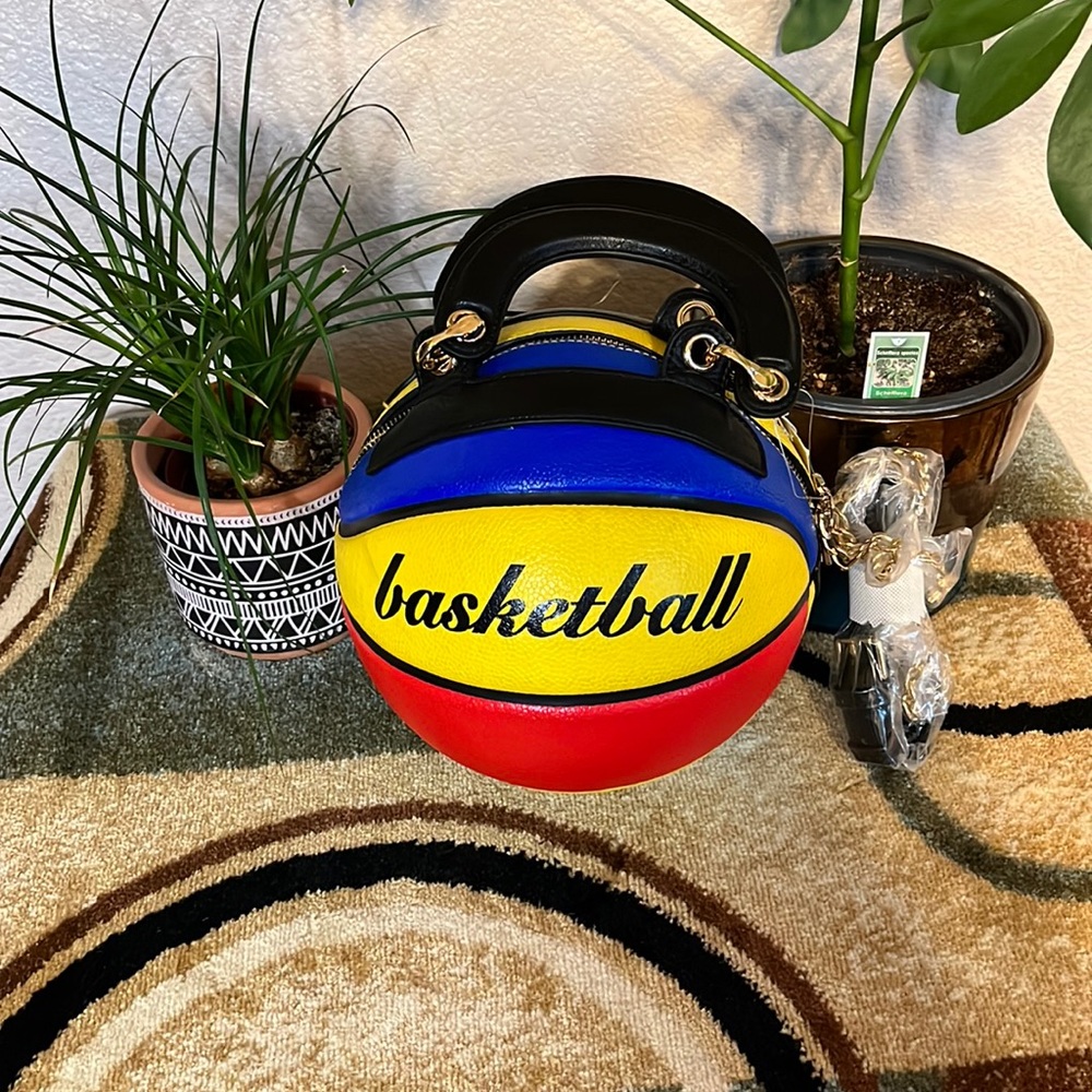 Yellow, Blue, And Red, BASKETBALL HANDBAG NWT